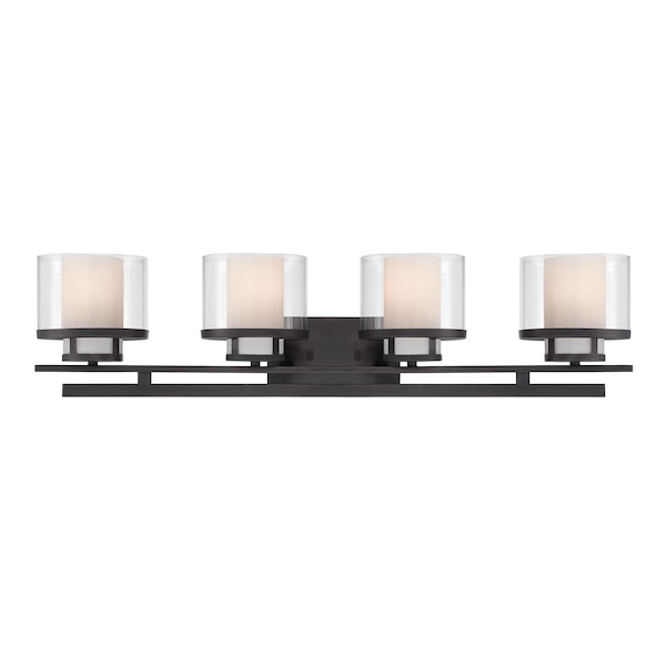 Designers Fountain Fusion 35.75in 4-Light Biscayne Bronze Mid-Century Modern Indoor Vanity Light 86104-BBR - main